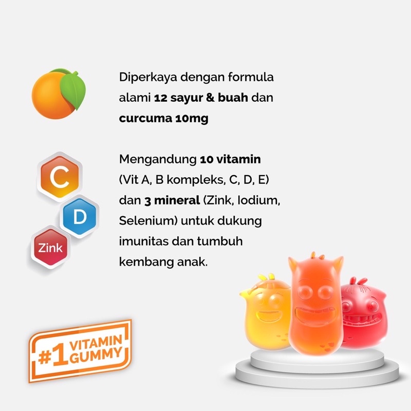 Youvit Multivitamin Anak Gummy Vitamin Daya Tahan Tubuh Anak Rasa Buah