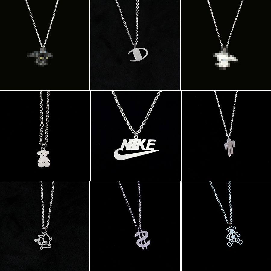 Kalung Rantai Panjang Liontin Bahan stainless steel Gaya punk hip-hop Untuk Pria Dan Wanita