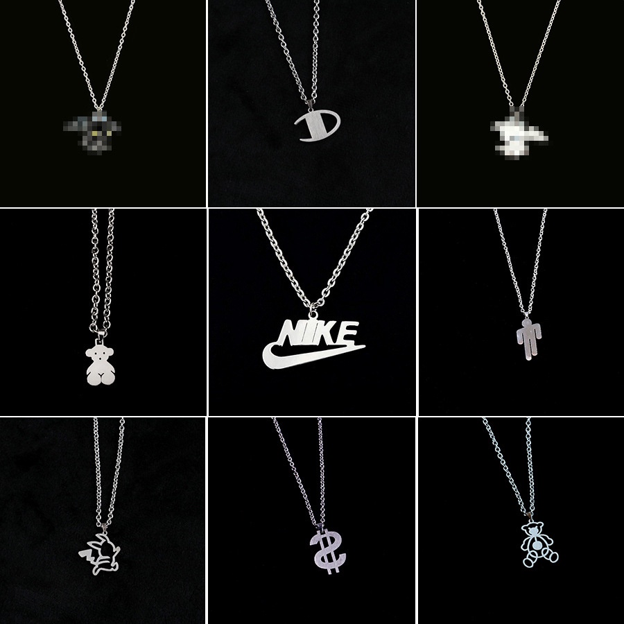 Kalung Rantai Panjang Liontin Bahan stainless steel Gaya punk hip-hop Untuk Pria Dan Wanita