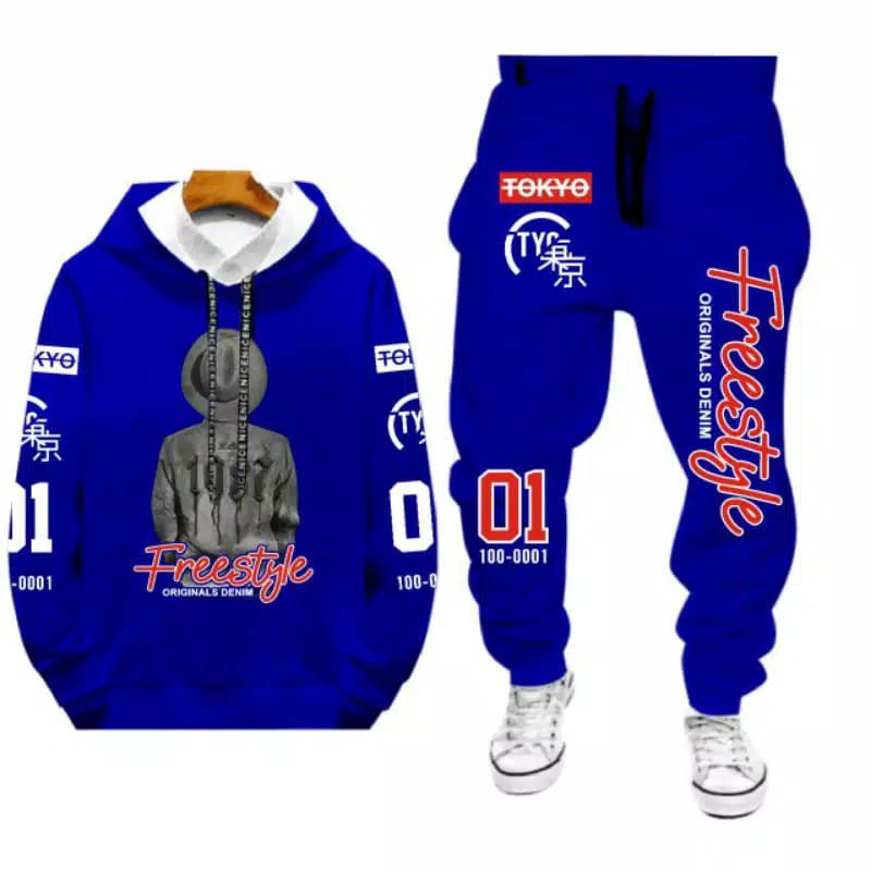 BII SET HOODIE FREE STYLE / PAKAIAN PRIA / SETELAN PRIA / TRAINING SET PRIA