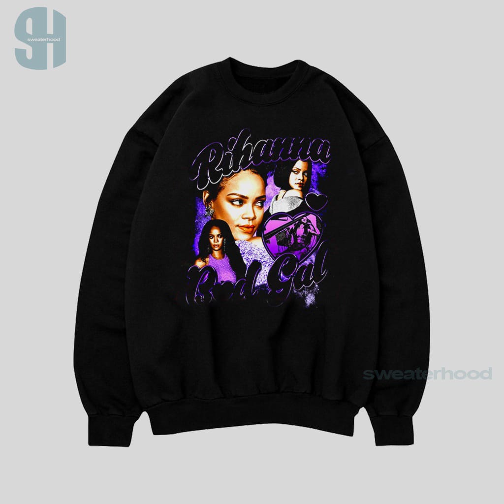 Crewneck Black Rihanna Bod Gal Sweatshirt Hitam Jaket Vintage Pria Dan Wanita Sweaterhood