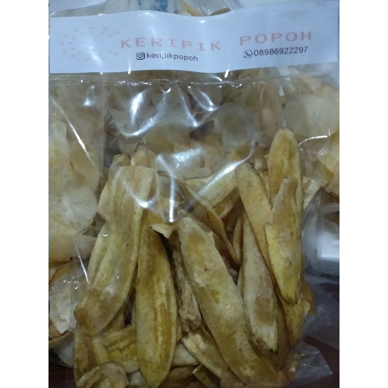 

keripik popoh pisang 100% gurih dan nikmat