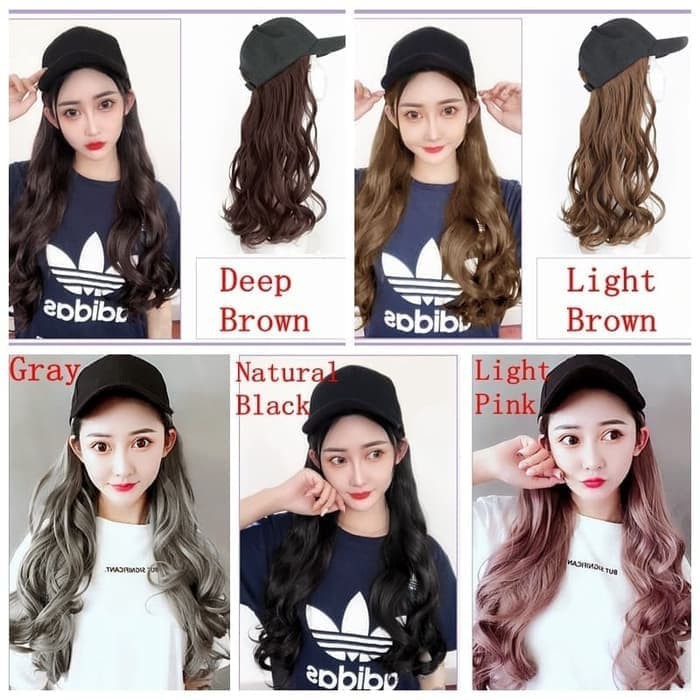 WIG TOPI 2 IN 1 / WIG SET CURLY LONG HAIR / RAMBUT PALSU TOPI ARWG-01