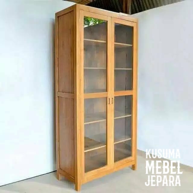 Lemari Rak Bufet Laci Minimalis Kayu Jati (Panjang 100cm, Tinggi 200)