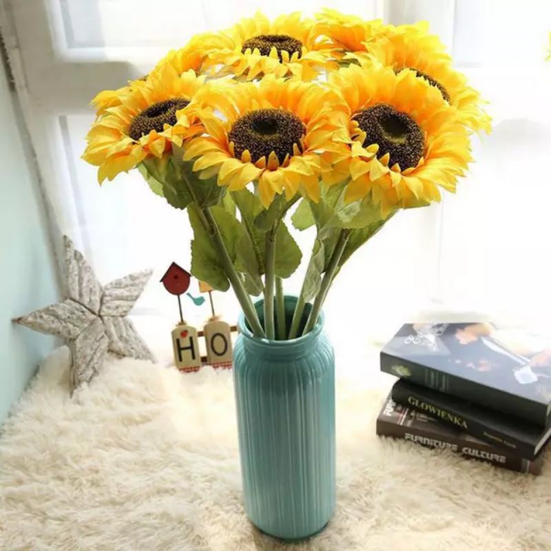 ARTIFICIAL FLOWER - SUNFLOWER - BUNGA PLASTIK DEKORASI HAND BOUQUET PREMIUM