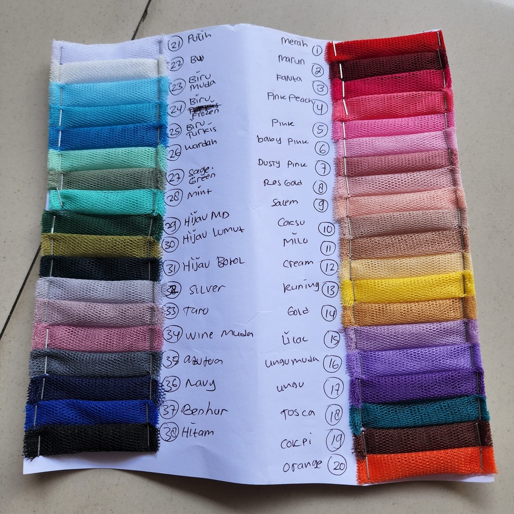 Soft Tile Tulle Polos Halus Jatuh Meteran Kain Tile Bahan Rok Tutu Wanita Gaun Pesta Premium Kebaya per 0,5 Meter Murah