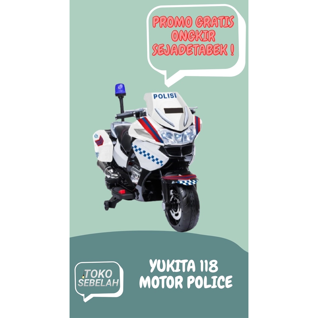 Mainan Anak Motor Aki Yukita 118 Motor Police P