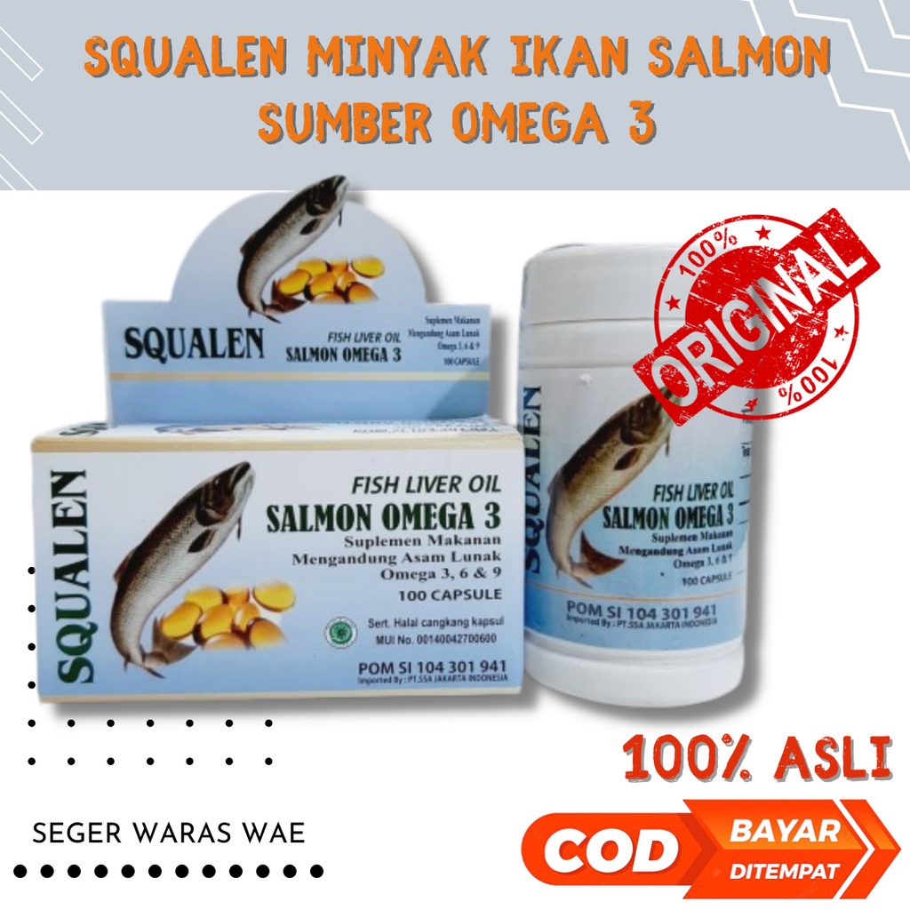 SQUALEN Fish Liver Oil Omega 3 / Minyak Ikan Salmon EPA DHA