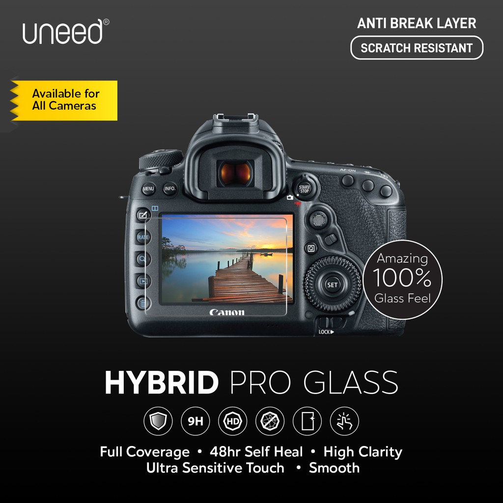 UNEED Hybrid Pro Anti Break Screen Protector Kamera SLR / DSLR Canon