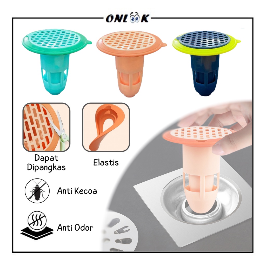 Saringan Lubang Pembuangan Air Kamar Mandi Wastafel Anti Bau Anti Kecoa Floor Drain Core Insect-proof Filter Penyaring Kotoran Saluran Drainase Lantai Toilet