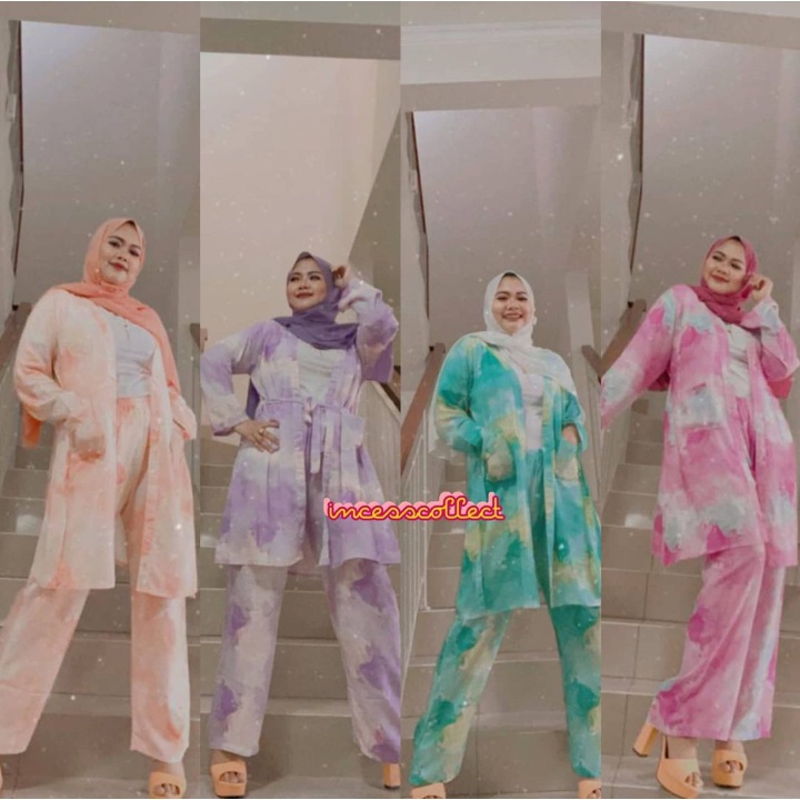 outer wanita - farah outher tye die - setelan wanita - pakaian wanita - baju wanita - pakaian terlaris - one set - korean style