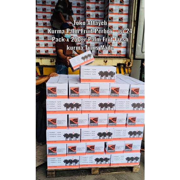 

Kurma Palm Fruit Perbox - isi 24 Pack x 250gr Palm Frut Fresh kurma Tunis Madu Exp 12-2026