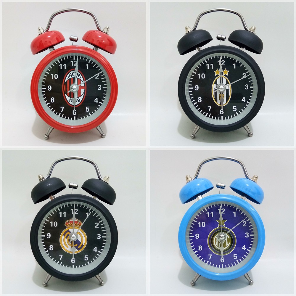 JAM Alarm BOLA WEKER TWINBELL Klub SEPAKBOLA ARSENAL BARCA MADRID LIVERPOOL CHELSEA JUVENTUS MILAN