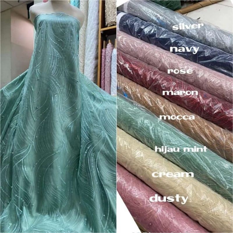 kain bahan kebaya/kain tile/tile akar mutiara/kebaya/baju pengantin/kain tile murah/bahan gamis