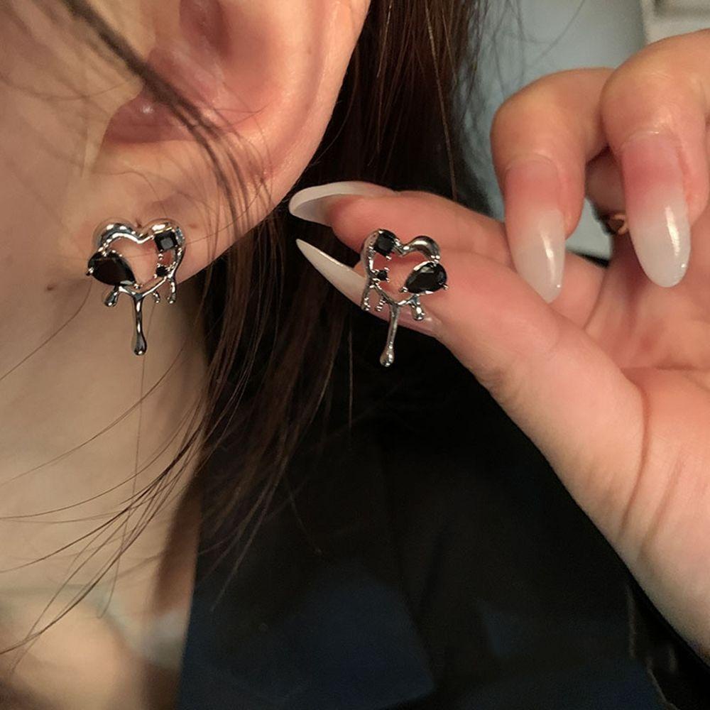 Lily Anting Tusuk Logam Trendy Wanita Hollow Hitam