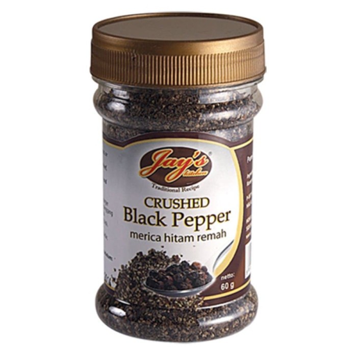 

Lada merica hitam kasar crushed black pepper blackpepper blackpaper Jays Jay's Kitchen 60 Gr 60gram