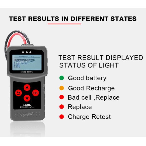 Alat Tester Aki Mobil dan Motor Micro-200 Battery Tester Analyzer Lancol Micro 200 PRO Original