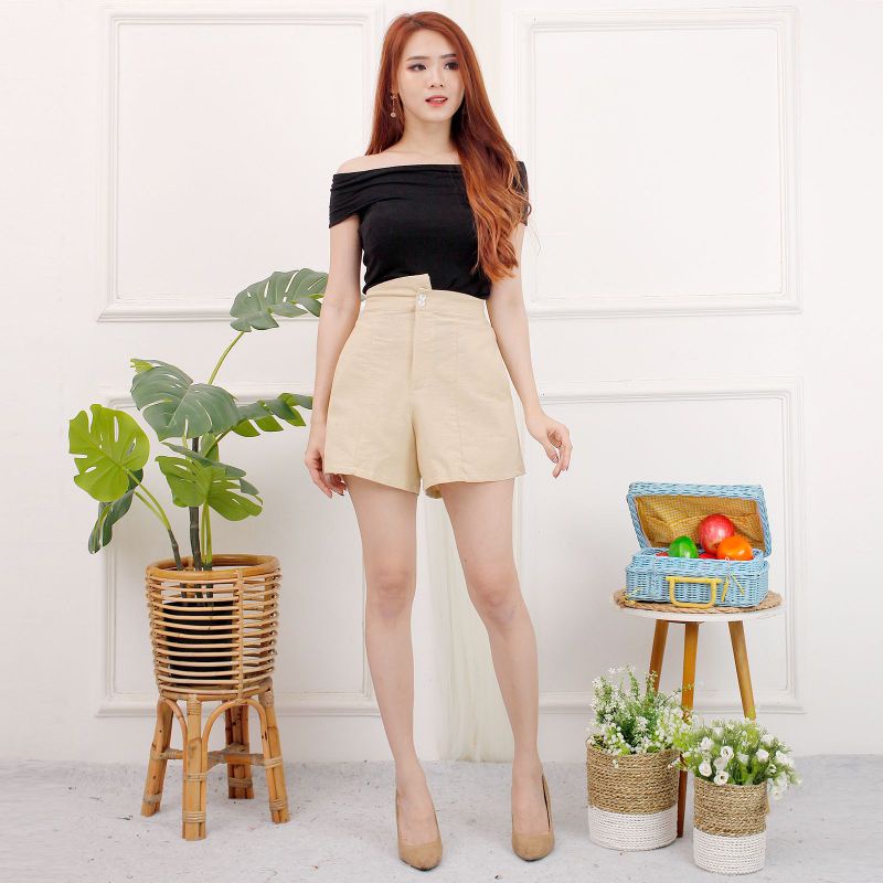 JOSHIN Celana pendek wanita linen emily short pants