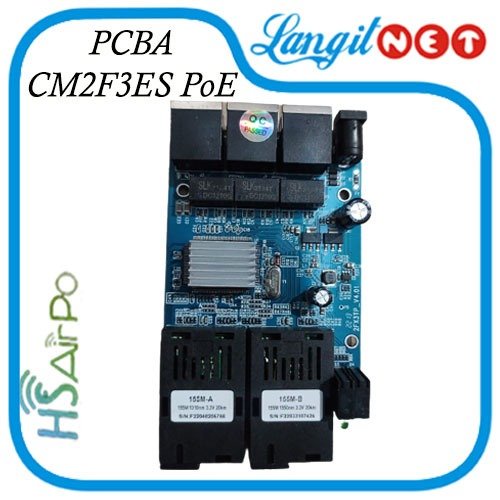 HS AIRPO PCBA CM2F3ES POE MEDIA CONVERTER 2FO 3ETH 10 100 POE