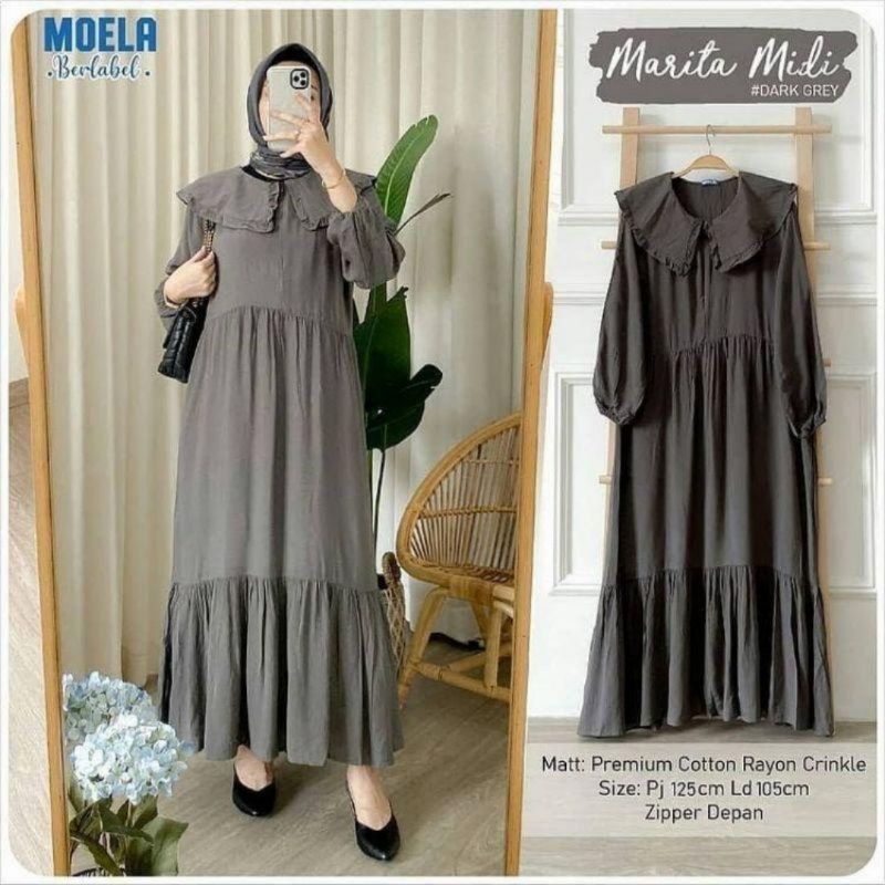 MARITA MIDI DRESS CRINKLE
