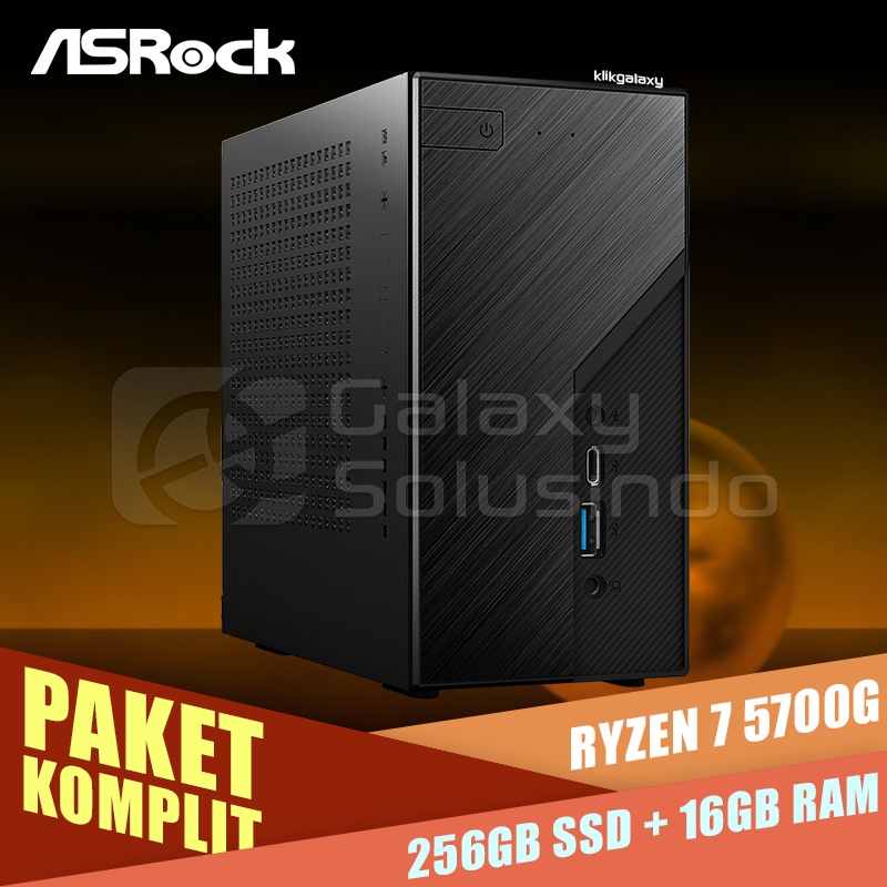 PAKET Asrock DESKMINI X300 - Ryzen 7 5700G + SSD 256Gb + RAM 2x8GB 16GB