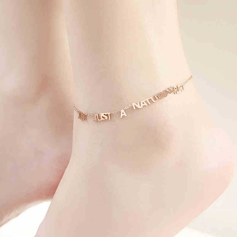 Gelang kaki natural flirt titanium korea style anti karat
