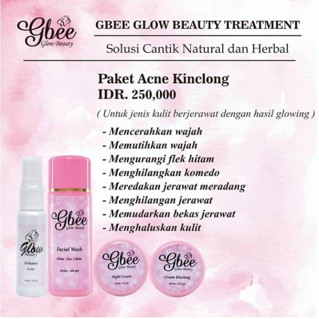 GBEE GLOW BEAUTY - PAKET ACNE KINCLONG - GBEE GLOW BEAUTY TREATMENT - PROMO