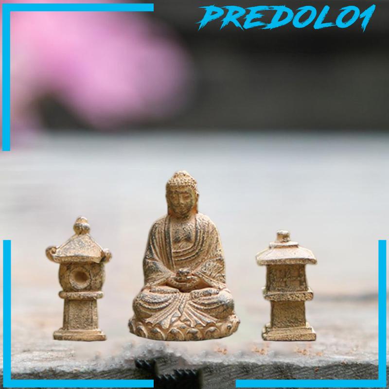 [PREDOLO1] Small Buddha Statue Decorative Creative DIY Accessories for Garden Balcony Mini