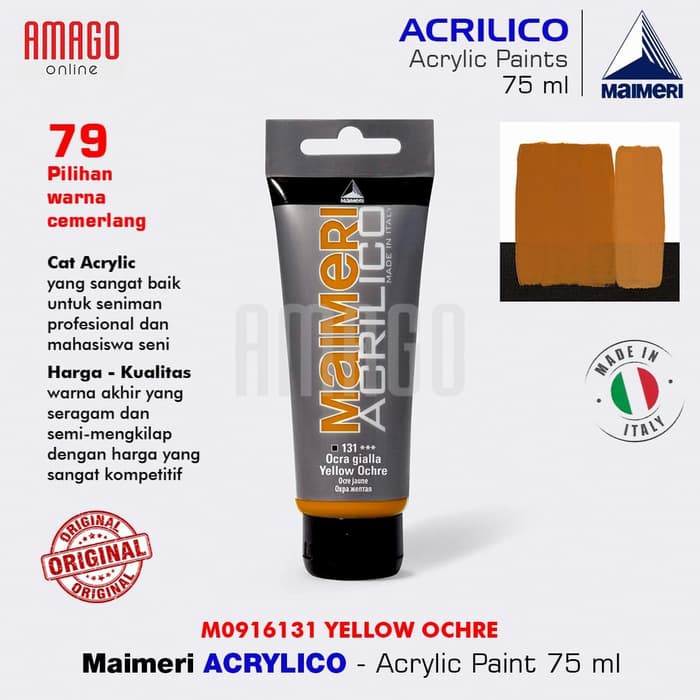 MAIMERI ACRILICO - ACRYLIC PAINT - YELLOW OCHRE - 75ML - M0916131