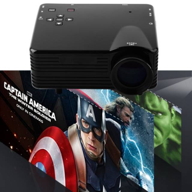 Mini Projector LED 400lm with Analog TV Receiver Support 320p - Black