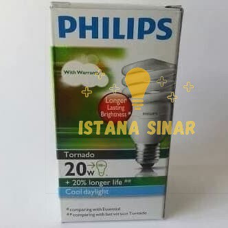 Lampu Spiral Philips Tornado 20 watt 20watt 20 w 20w Lampu Ulir