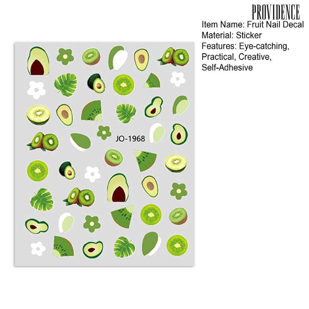 Stiker Kuku Desain Buah Lemon Jeruk Bali Semangka Strawberry Peach Cherry Alpukat Untuk Nail Art