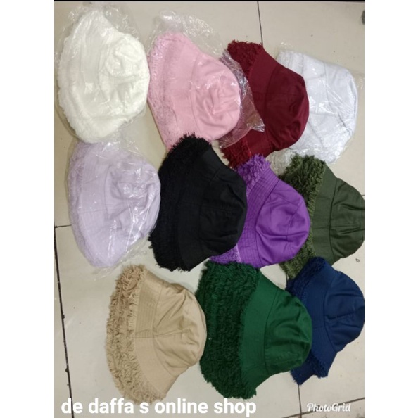 Bucket Hat Ripped End Topi Bucket Hat Rawis Rumbai Aneka Warna