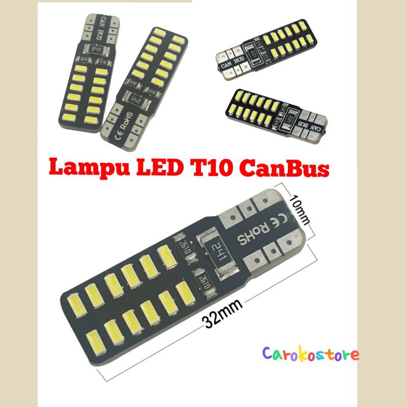 Lampu Led T10 canbus 24 smd sein senja rem plat nomer