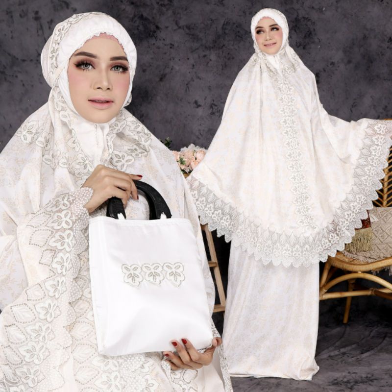 Mukena Dewasa Jumbo Terbaru Mukena Rusia danalova Bahan sutra Tulle Renda Brukat Premium Halus Adem 