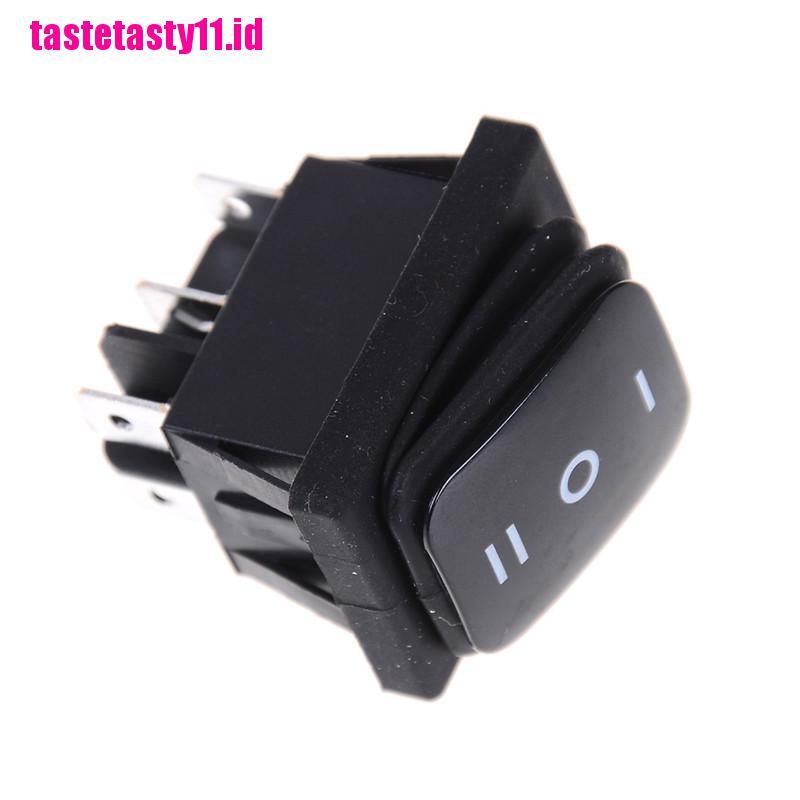 (TTID) Saklar Rocker Persegi Panjang 12V 6 Pin DPDT Anti Air Warna Hitam