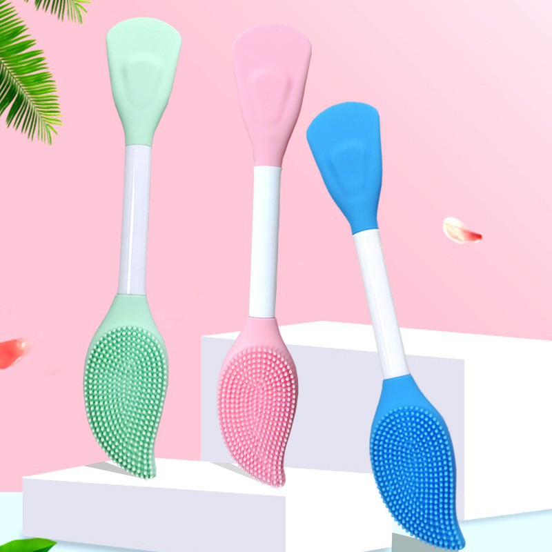 GO! KM329 KUAS MASKER SILIKON+SIKAT PEMBERSIH KOMEDO 2IN1 SILICONE BRUSH FACE MASK COD