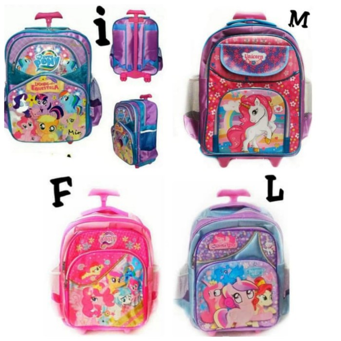 Gadis Anak Tas Troli Anak Perempuan Sekolah Dasar 1-3-5-6 Kelas 6 AS858  Little Pony Sd Dorong Per