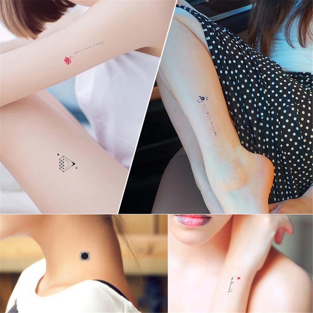 30pcs Stiker  Tato  Temporer Motif Tulisan Bahasa Inggris 