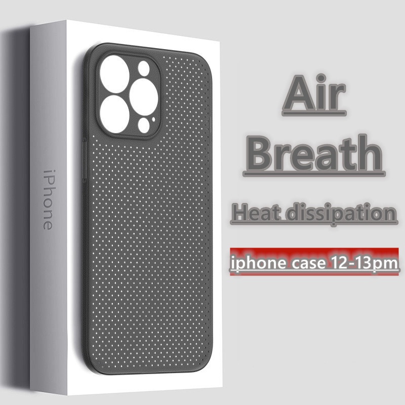 Case Pelindung Bahan PP Mesh Breathable Ultra Slim Untuk iPhone 13 12 Pro Max i13 i12 12pro 13pro