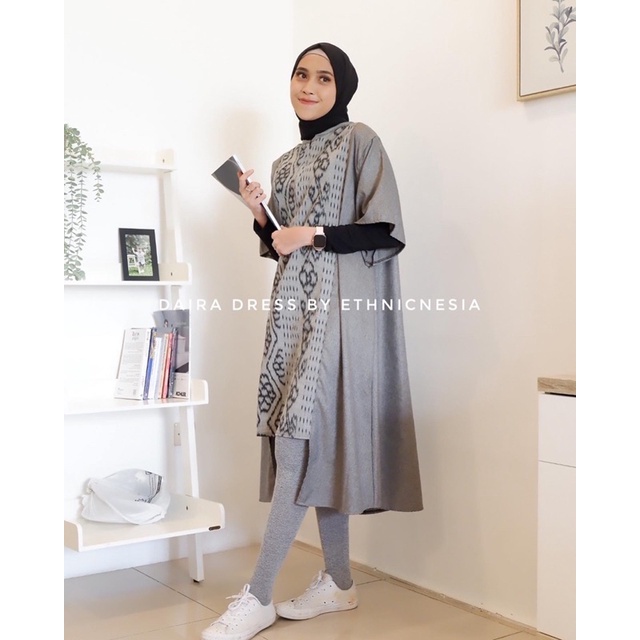 Daira Dress-Dress Tenun-Tenun Kombinasi-Tenun kerja wanita