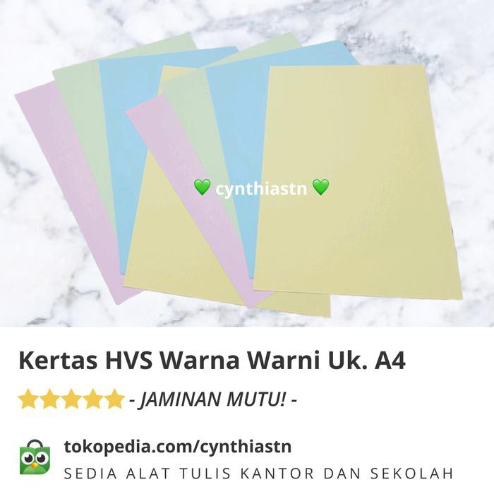 Kertas / Kertas Hvs Warna Warni Uk. A4 U/ Fotokopi, Print Bagus