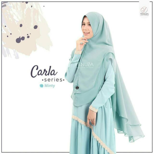 Khimar syar'i premium Carla Series Minty original brand by Fenuza Muslimwear Size M