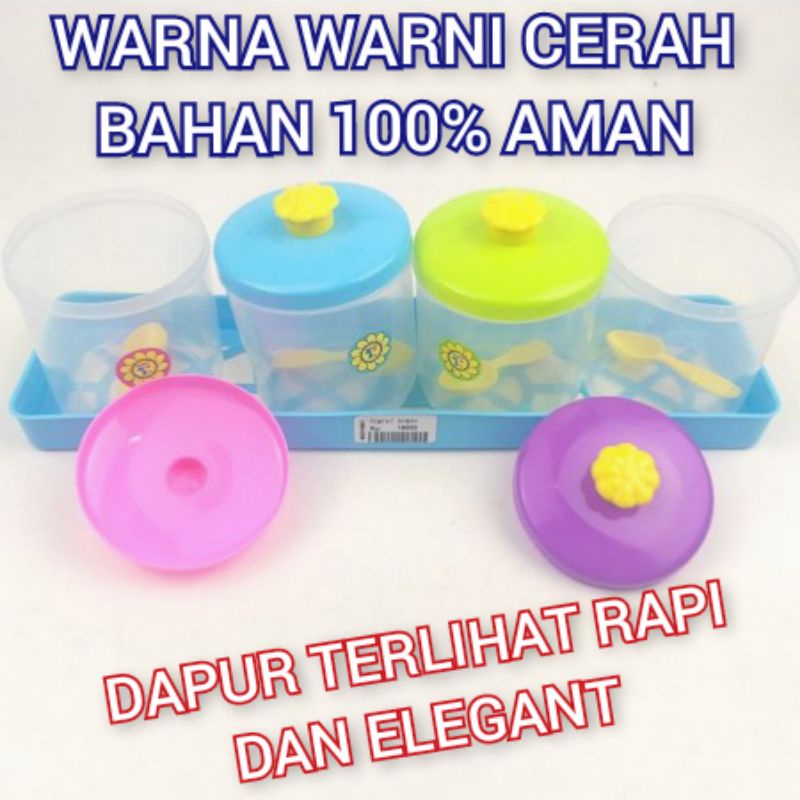 TEMPAT BUMBU 5 iN 1 TANTOS / Toples Bumbu Serba Guna Free Sendok Dan Rak / RAK BUMBU