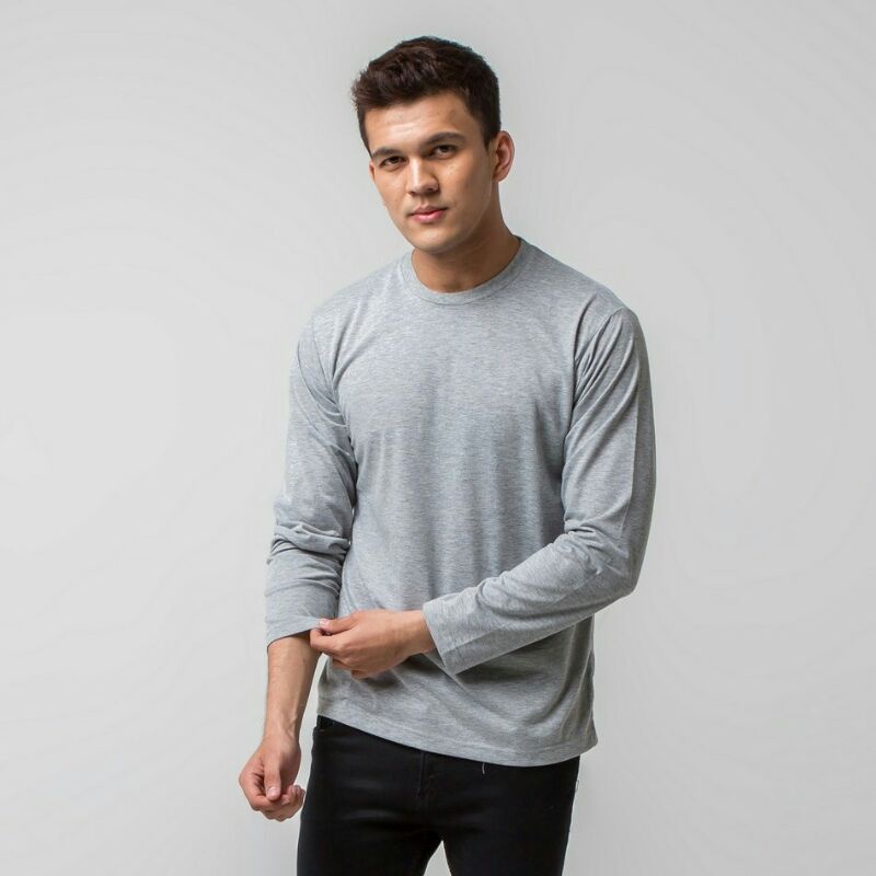 KAOS POLOS LONGSLEEVE COTTON COMBED 30S ULTRASOFT YARN SPINDLE