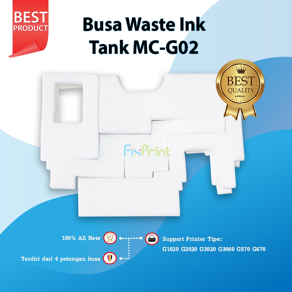 Busa Waste Ink Pembuangan Tinta Tank MC-G02 Sponge Maintenance Box Cartridge MCG02 Printer Canon G1020 G2020 G3020 G3060 G1220 G2160 G2260 G3160 G3260 G1922 G2920 G2923 G2960 G2962 G3020 G3060 G3920 G3923 G3960 G3962 G3963 G670 G1420 G2420 G2460 G3420