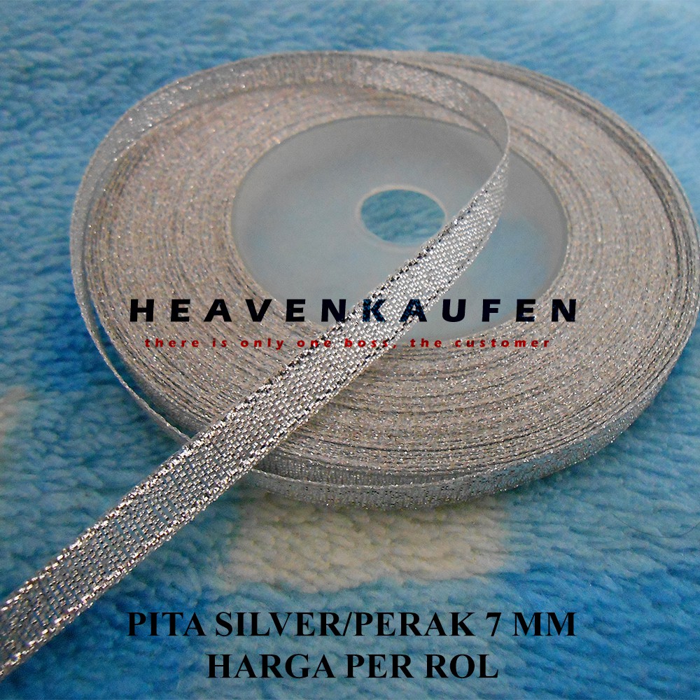 Pita Silver - Pita Perak Lebar 7 mm Murah Harga Per Rol isi 18 meter