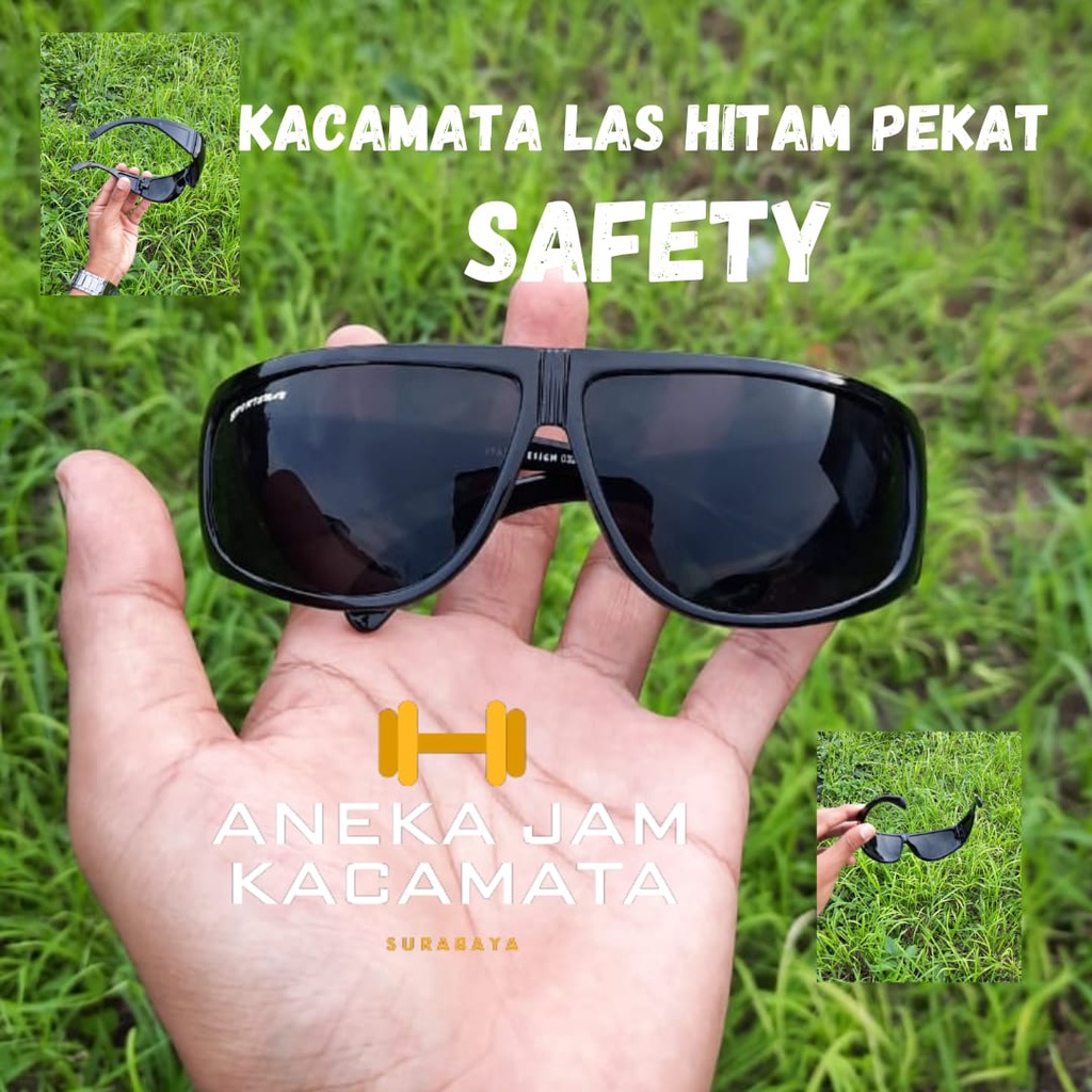 KACAMATA LAS HITAM SAFETY GLASS/KACAMATA HITAM LAS/KACAMATA HITAM FASHION SAFETY SUNGLASSES