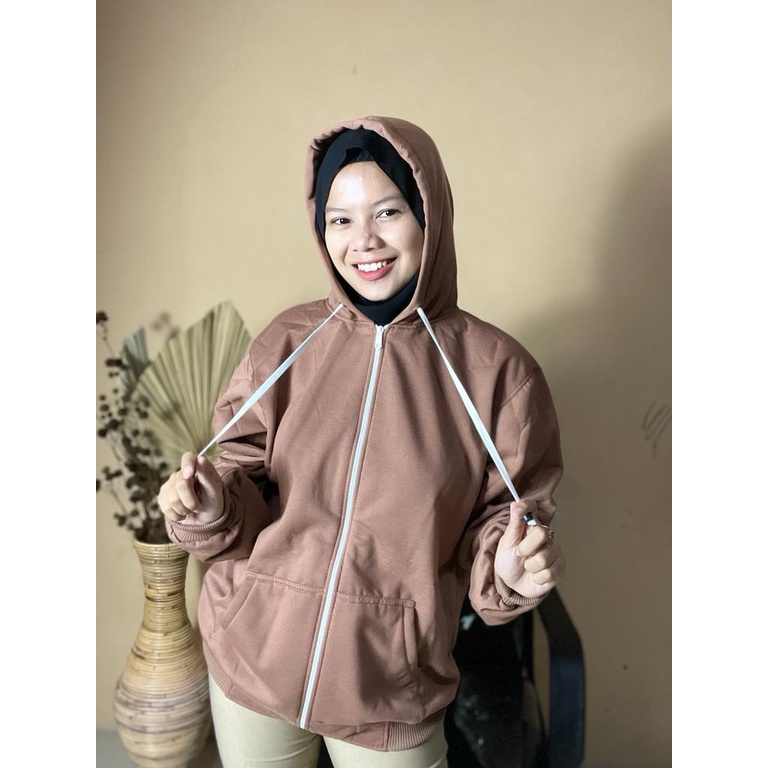 Hoodie Zipper Polos M-L-XL | Korean Style Jumper | Pakaian Wanita Dan Pria | Bahan Fleece | Allsize