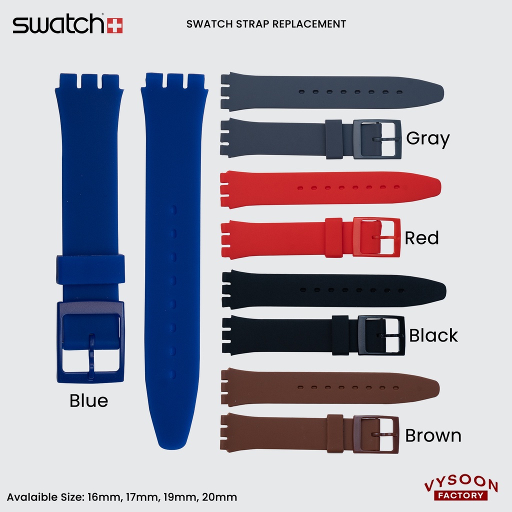 Tali Jam 17mm Swatch Printed Rubber Silicone Sport Watch Strap Band